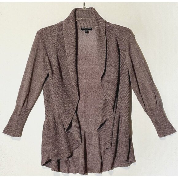 Eileen Fisher Sweaters - Eileen Fisher Taupe Linen Cotton Knit Boho Open Cardigan Sweater